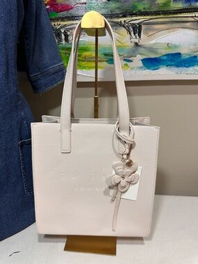 Ted Baker Blush Leather Tote with Floral Charm